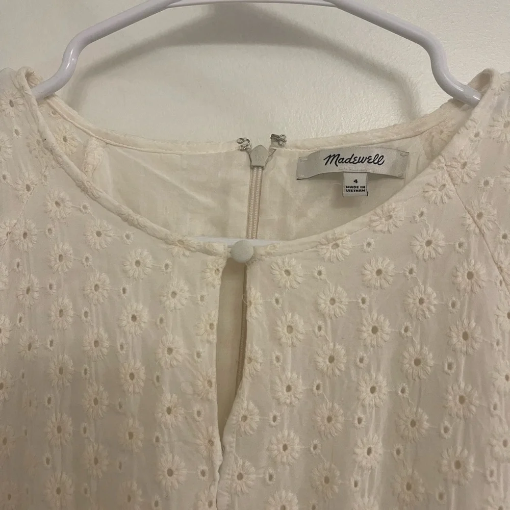 Madewell Cottagecore Boho White Classic Eyelet Kids Dress‎